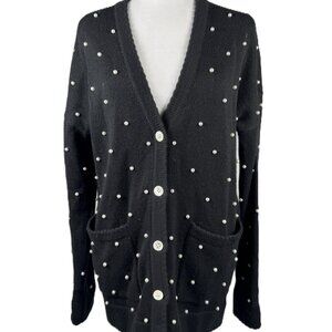 Hunter Bell Cardigan sweater set, black with pearl detail. No size, new sample.